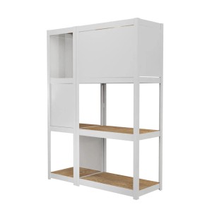 Ar Shelving Rivet Style Regal mit Rück- und Seitenwand, grauweiß, FSC®-zertifiziert.