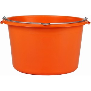 Oranger Baukübel, 40 l, kranbar mit Metallbügel. Ideal für Bauarbeiten.
