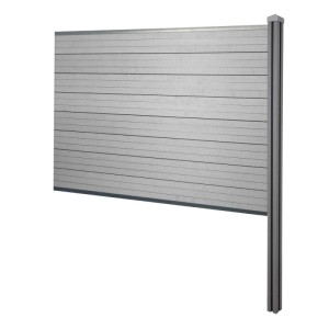MCW WPC-Sichtschutz Savoie, Erweiterungselement 188 cm mit WPC-Pfosten zum Einbetonieren.