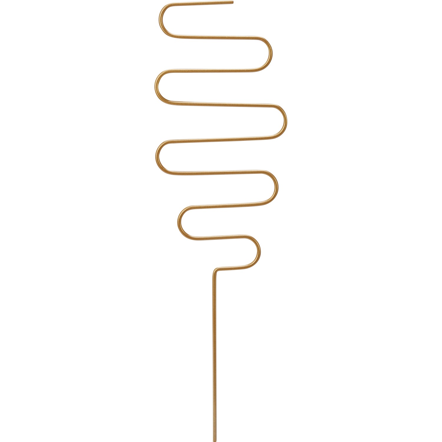 Goldfarbener Pflanzstab Form 3 aus Metall, 34cm hoch.