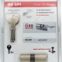 Iseo Profilzylinder R6 SPI 30/35, matt vernickelt, mit 5 Schlüsseln und Sicherungskarte in Verpackung.