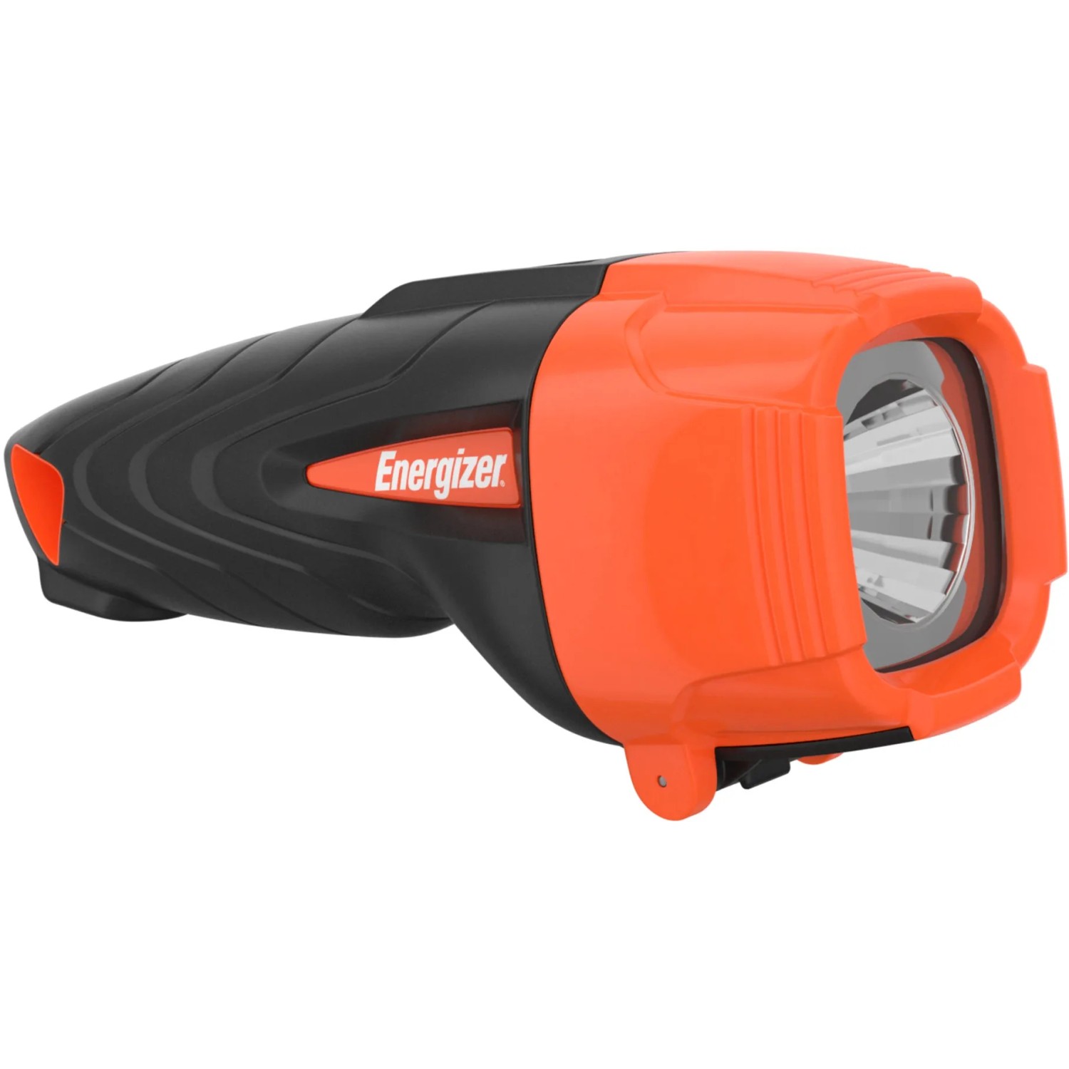 Energizer Impact Arbeitslampe mit 2 AA Batterien, orange/schwarz, robuste Taschenlampe.