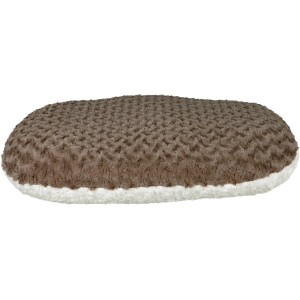 Jollypaw Hundekissen Joelino, 98x62 cm, taupe/creme. Weiches, ovales Hundebett mit Plüschbezug.