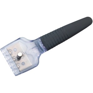 Wenko Reinigungsschaber Expert mit Edelstahlklinge und grauem Griff für Küche und Haushalt.