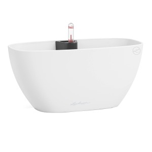 Weißes Lechuza Pflanzgefäß NAVIO Color 10 für Zimmerpflanzen und Fensterbänke.