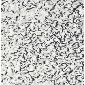 Nahaufnahme: Arcansas Glattblech, 60x100 cm, aus Aluminium mit leichter Struktur.
