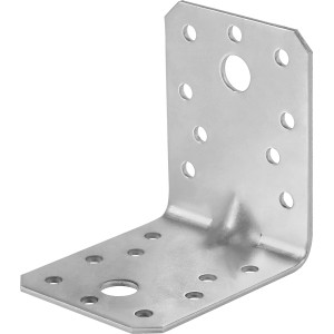 Winkelverbinder mit Sicke Edelstahl 70 mm x 70 mm x 55 mm