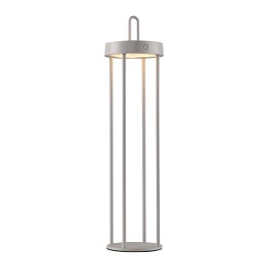 LED-Akku-Tischleuchte Anselm in Greige, 50,4 cm hoch, für Innen & Außen. Dekoleuchte mit warmweißem Licht.