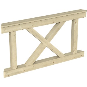 Skan Holz Brüstung Andreaskreuz, 150x84 cm, Fichte Natur, für Lauben & Pavillons.
