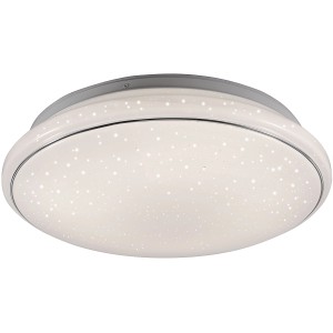 Weiße LED-Deckenleuchte Jupiter Ø 44cm mit Sternenhimmel-Effekt für stimmungsvolle Beleuchtung.