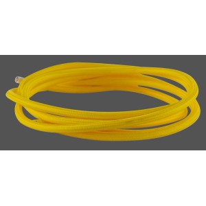 Gelbes 3-adriges Textilkabel als Meterware für Lampen.