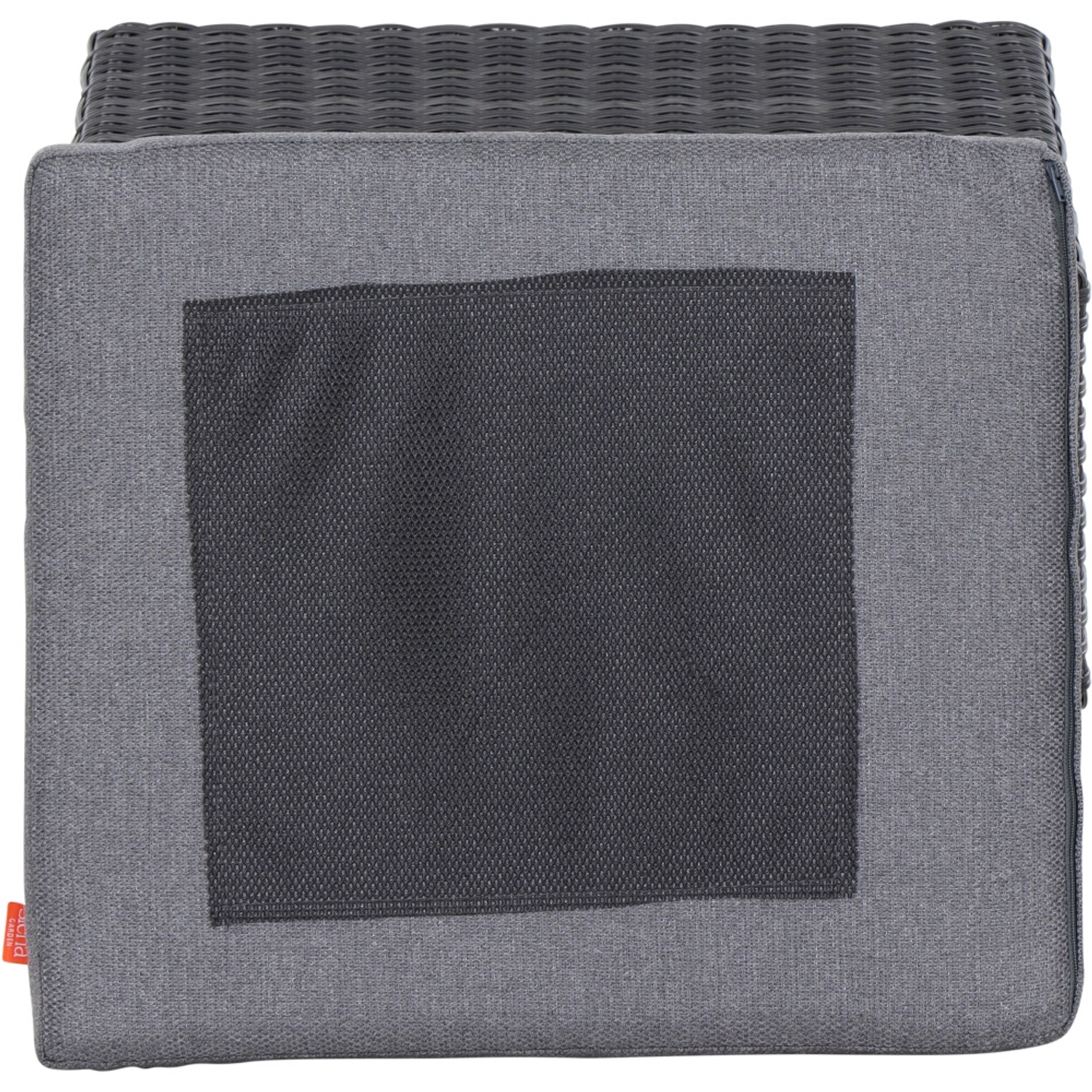 Siena Garden Hocker Taranto, anthrazit mit Kissen, Detailansicht von oben.