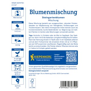 Kiepenkerl Steingartenblumen Mischung, ideal für Steingärten und Trockenmauern, Insektenmagnet.