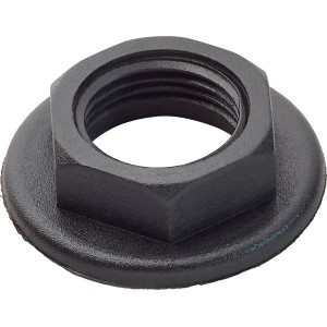 Schwarze Kontermutter 12 mm (1/2) aus Kunststoff für Armaturen.
