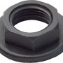 Schwarze Kontermutter 12 mm (1/2) aus Kunststoff für Armaturen.