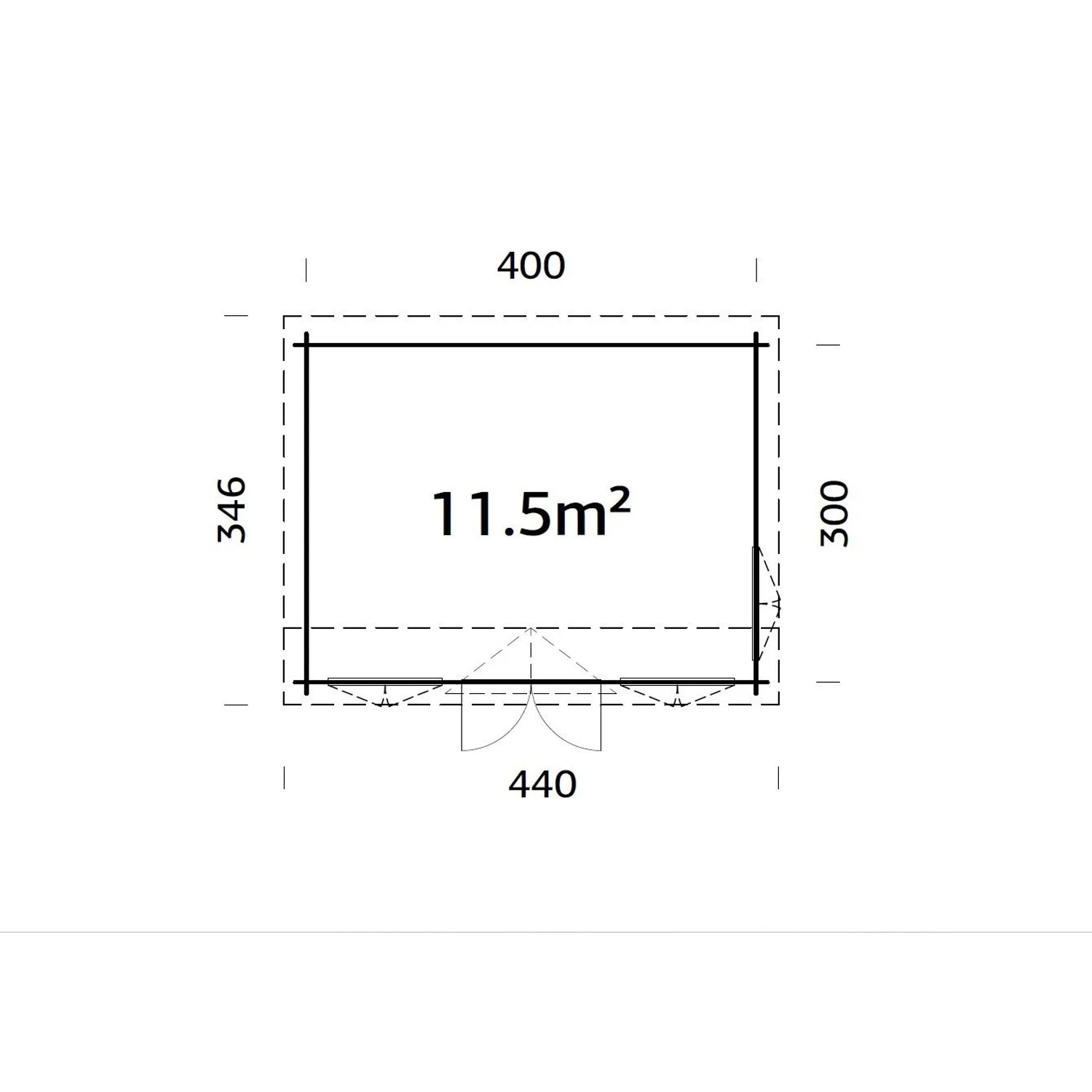 Palmako Gartenhaus Claudia Pent 400 x 300 cm Lackiert Hellgrau-Anthrazit FSC®_5