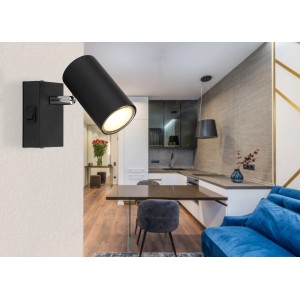 Globo Strahler Robby 1-flammig Schwarz matt 70 x 100 mm