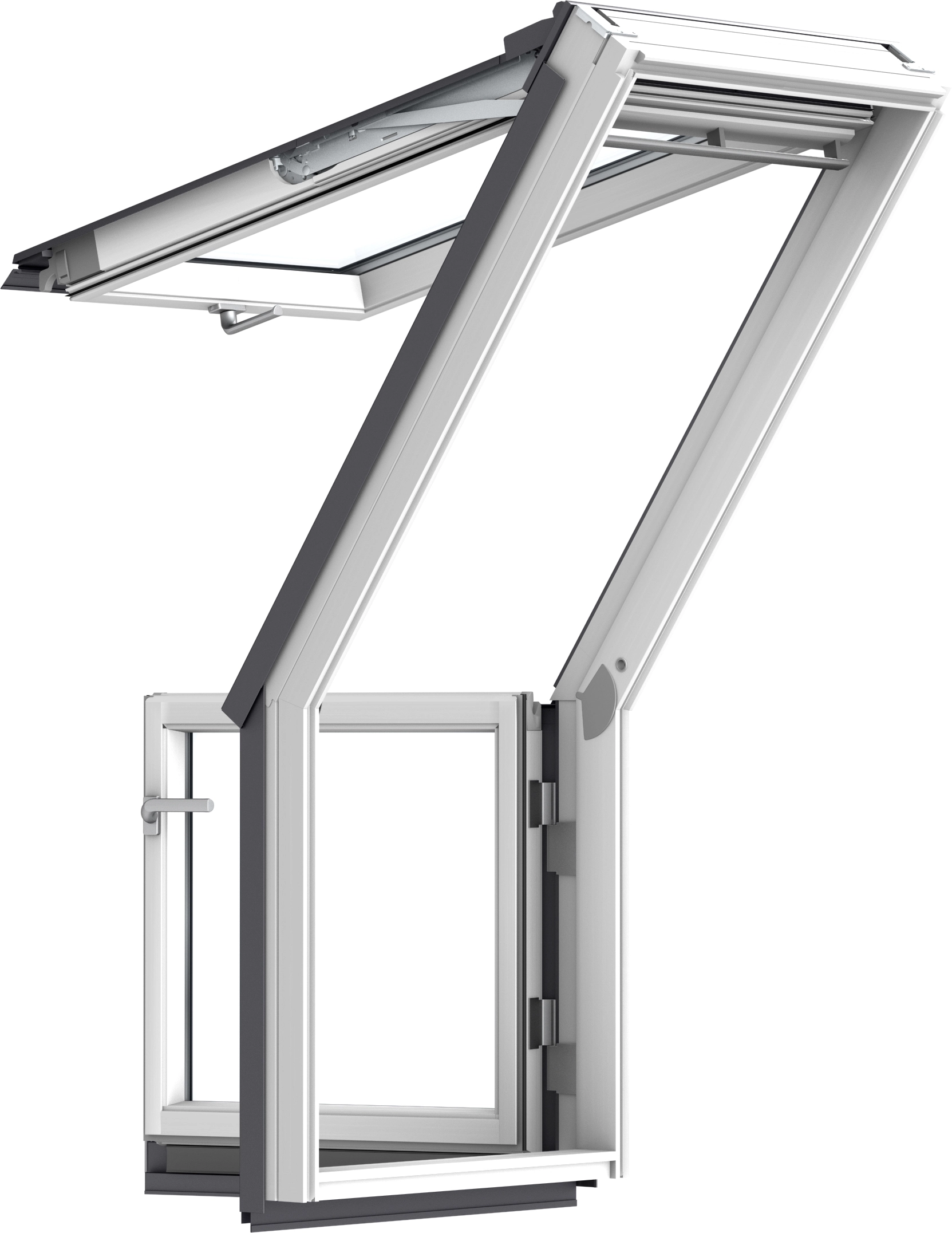 Velux DachbalkonTürelement DIN Links VEA M35 2065 Weiß Lackiert 78 x