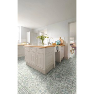 Andiamo PVC-Belag Fliesenoptik Artifact Ornamente 200 cm Mehrfarbig Meterware