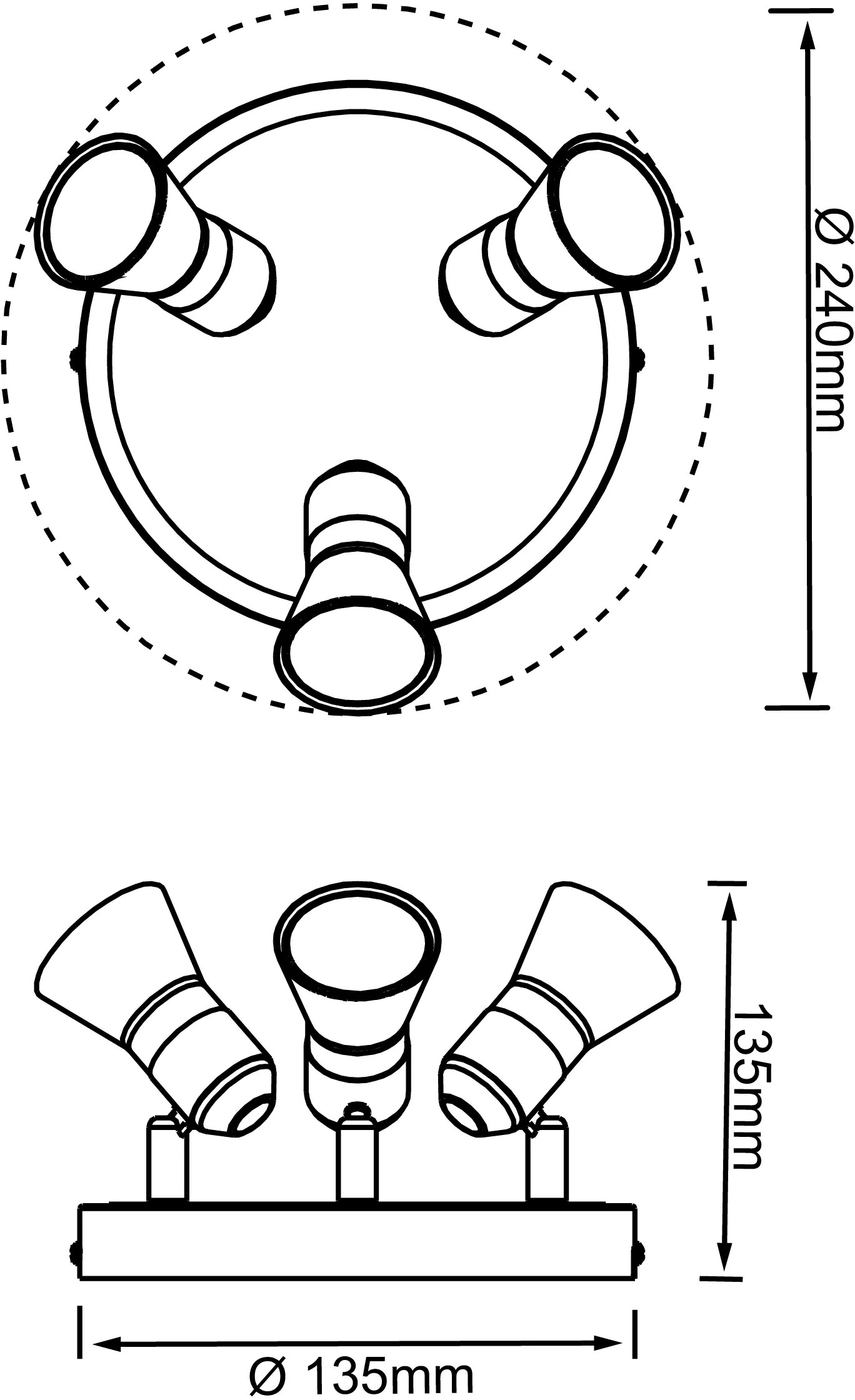 Brilliant Pluto LED Deckenstrahler Set, 3er, Schwenkbar, 1500 Lumen, 22 Cm Rund, Eisen/weiß