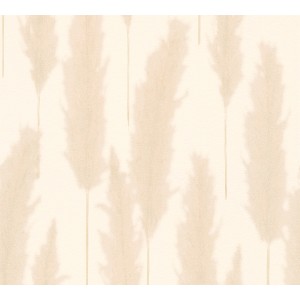 A.S. Création Vliestapete Pampasgras in Beige und Weiß mit Bohemian Muster.