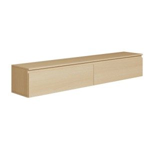 Selsey TV-Hängeboard Bemmi 175 cm in Eiche Holzoptik. Modernes, wandmontiertes Lowboard mit zwei Klappenfächern.
