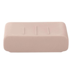 Kleine Wolke Cubic Seifenschale in Pastellrosa aus Steinzeug.