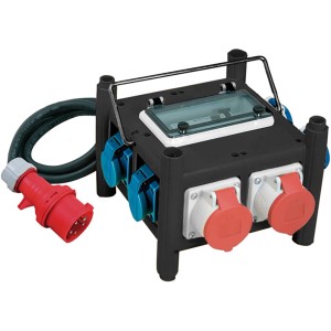 Brennenstuhl CEE-Stromverteiler BSV 3 mit FI/16, 2m Kabel, schwarz, für den Außenbereich.