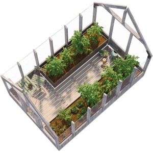 Palmako Gewächshaus Emilia 8 Grau 8,2 m²