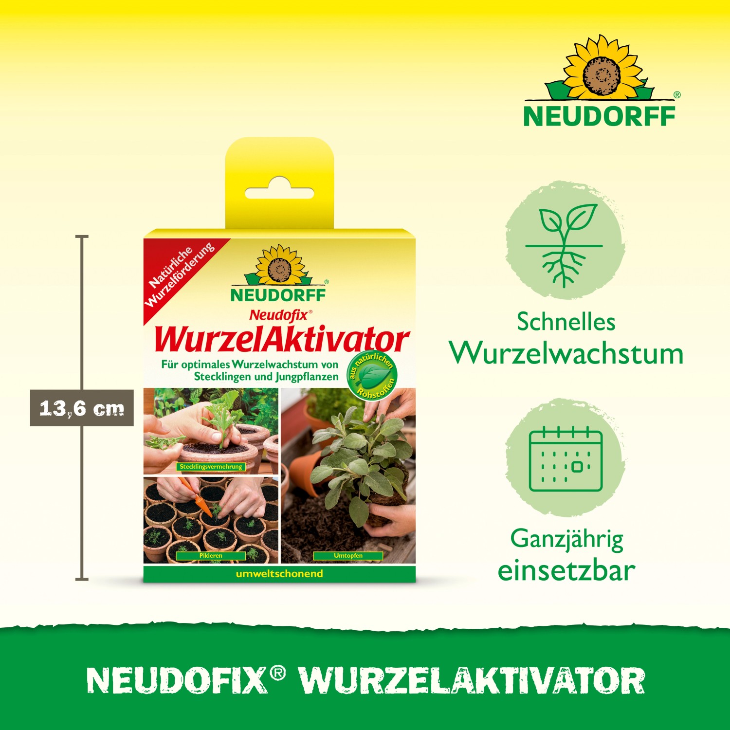 Neudorff Neudofix Wurzel-Aktivator 40g: Bodenhilfsstoff für optimales Wurzelwachstum von Jungpflanzen und Stecklingen.