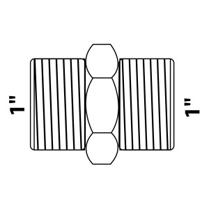 Kirchhoff Doppelnippel 33,3 mm (1 AG) Blank, Gewindefitting aus Messing für Sanitär-, Heizungs- und Trinkwasserinstallationen.