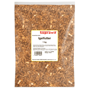 Supravit Igelfutter 1 kg im transparenten Beutel, mit Insekten und Nüssen. Artgerechte Nahrung für Igel.