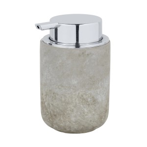 Schöner Wohnen Seifenspender Londa in Zementoptik mit Chrom-Pumpe, 245 ml.