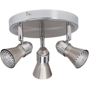 Brilliant LED-Spotrondell Sanny, 3-flammig, aus Eisen und Chrom. Deckenleuchte mit drei Strahlern.