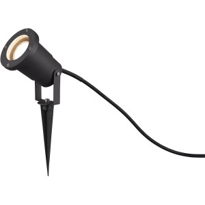 Anthrazitfarbener Trio Gartenstrahler Ubangi mit Erdspieß und Kabel.