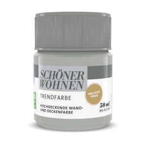 Schöner Wohnen Trendfarbe Dreamy, matte Wandfarbe im 50 ml-Tiegel.