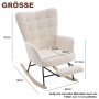 okwish Schaukelstuhl mit Fußstütze Armlehnen Relaxsessel Wohnzimmer 68x88x91cm Beige_5