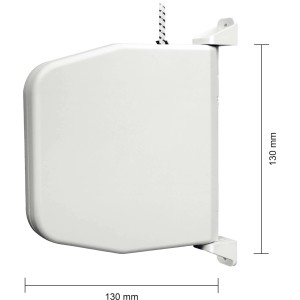 Schellenberg Rollladen-Schnurwickler, weiß, mit 5 m Schnur. Rollladenantrieb für Wand- oder Fensterlaibungsmontage.