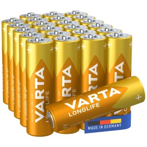 24 gold-gelbe Varta Mignon AA Alkalibatterien, Made in Germany, für langanhaltende Energie.