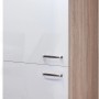 Flex-Well Kühlschrank-Umbau Valero mit PKM Kühlschrank, weiß hochglanz/Sonoma Eiche Nachbildung.