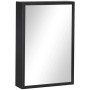 Schwarzer Kleankin Spiegelschrank 40x60 cm mit glänzender Spiegelfront, ideal für Wandmontage im Badezimmer.