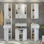 Modernes Badezimmer-Set mit weißen Hochglanz Hängeschränken der Serie Venice.