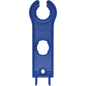 Blaues Schwaiger Solar-Schlüssel-Set für die Montage von Solarpanel-Steckverbindungen.