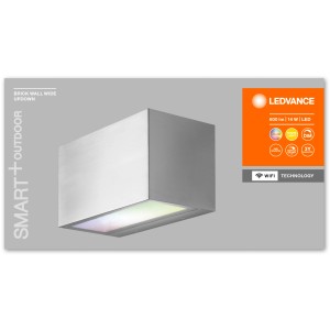 Ledvance Smart+ Brick Multicolor Außenleuchte, silberfarben. Smarte LED-Wandleuchte für den Außenbereich.