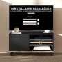 Modernes HOMCOM TV-Board Schwarz-Eiche auf Rollen. Verstellbare Regalböden für flexiblen Stauraum. Kompakter TV-Schrank.