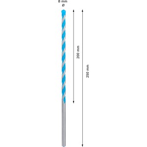 Bosch Expert Multi Construction Bohrer CYL-9, Ø 8mm, Länge 250mm, Universalbohrer für diverse Materialien.