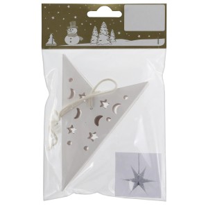Weihnachtsdekoration Stern aus Papier zum Auffalten Weiß