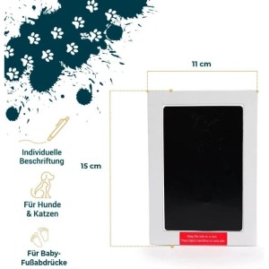 Petsworld Pfotenabdruck-Set für Baby & Haustier: Stempelkissen mit Papierkarten und Stift.