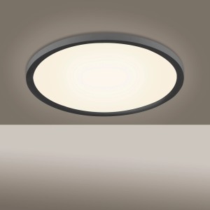 Just Light. LED-Panel Flat Schwarz Ø 40 cm
