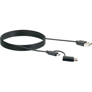Schwarzes Schwaiger USB-Kabel: USB-C, Micro-B und USB-A Stecker für Computer & Multimedia.